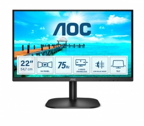 Monitor AOC 22B2H LED 21.5″, Full HD, Widescreen, 75Hz, HDMI, Negro